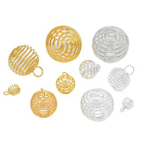 Silver Plated Spiral Bead Cages Pendants for Jewelry Making