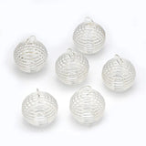 Silver Plated Spiral Bead Cages Pendants for Jewelry Making