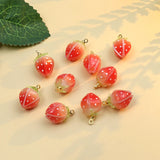 5pcs Red Pink Strawberry Charms for DIY Jewelry Making