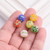 5pcs 12mm Flower Petals Lampwork Glass Beads for Jewelry Making