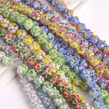 5pcs 12mm Flower Petals Lampwork Glass Beads for Jewelry Making
