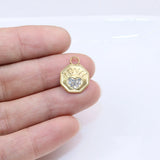 5pcs 12mm StainlessSteel High Heart Rhinestone Charms Pendant