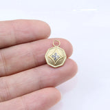 5pcs 12mm StainlessSteel High Heart Rhinestone Charms Pendant
