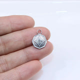5pcs 12mm StainlessSteel High Heart Rhinestone Charms Pendant