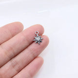 5pcs 12mm Stainless Steel High Star Rhinestone Charms Pendant