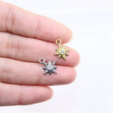5pcs 12mm Stainless Steel High Star Rhinestone Charms Pendant