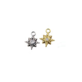 5pcs 12mm Stainless Steel High Star Rhinestone Charms Pendant