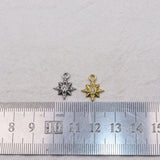 5pcs 12mm Stainless Steel High Star Rhinestone Charms Pendant