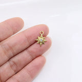 5pcs 12mm Stainless Steel High Star Rhinestone Charms Pendant