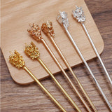 5pcs Flower Copper Hairpins Hair Forks Sticks Hair Pin Findings DIY