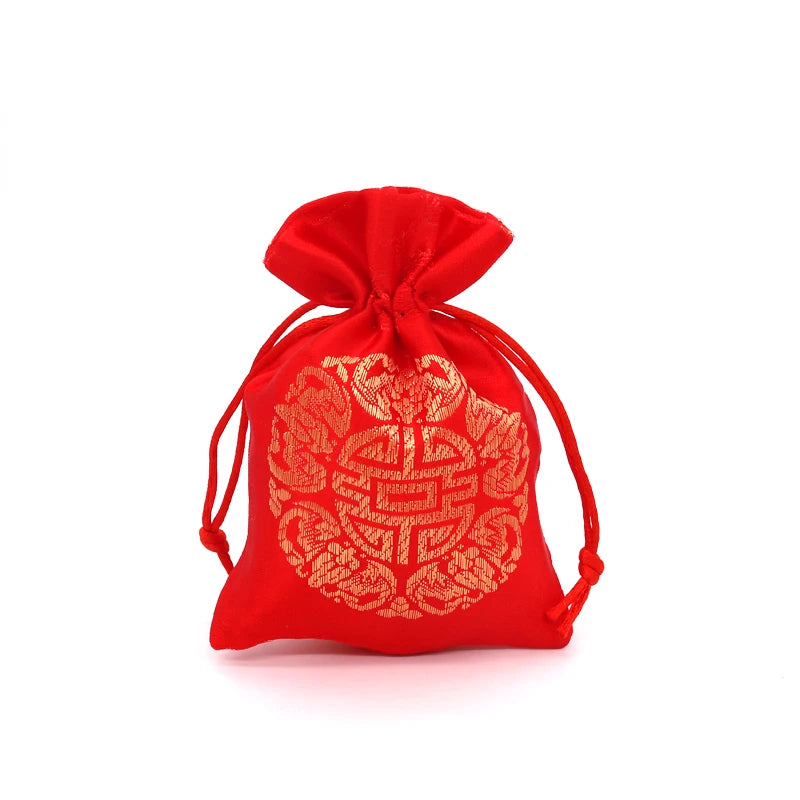 5pcs Red Satin Extension Display Bags 13*18cm for Wedding Party