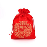 5pcs Red Satin Extension Display Bags 13*18cm for Wedding Party