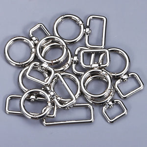 5pcs Metal Buckles Carabiner Hook D Ring Bag Strap Slider Clasp DIY Hardware