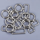 5pcs Metal Buckles Carabiner Hook D Ring Bag Strap Slider Clasp DIY Hardware
