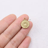 5pcs 13mm Stainless Steel Devil Eye Coin Charms Pendant DIY Jewelry