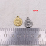 5pcs 13mm Stainless Steel Devil Eye Coin Charms Pendant DIY Jewelry