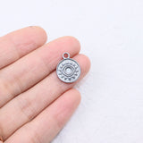 5pcs 13mm Stainless Steel Devil Eye Coin Charms Pendant DIY Jewelry