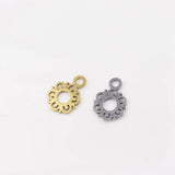 5pcs 13mm Stainless Steel Flower Charms Pendant DIY Jewelry Unfading Colorless