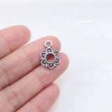 5pcs 13mm Stainless Steel Flower Charms Pendant DIY Jewelry Unfading Colorless