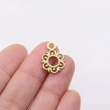 5pcs 13mm Stainless Steel Flower Charms Pendant DIY Jewelry Unfading Colorless