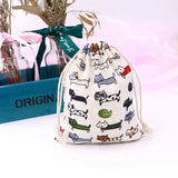 5pcs Cat Cotton Linen Drawstring Bag Small Coin Purse Travel Women Gift