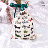 5pcs Cat Cotton Linen Drawstring Bag Small Coin Purse Travel Women Gift