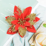 5pcs Large Golden Silver Powder Rose Artificial Flower Heads For Home