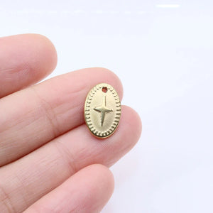 5pcs Stainless Steel High Oval Star Charms Pendant DIY Necklace Earrings