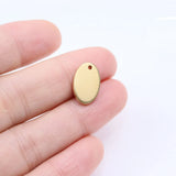 5pcs Stainless Steel High Oval Star Charms Pendant DIY Necklace Earrings