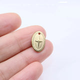 5pcs Stainless Steel High Oval Star Charms Pendant DIY Necklace Earrings