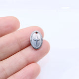 5pcs Stainless Steel High Oval Star Charms Pendant DIY Necklace Earrings