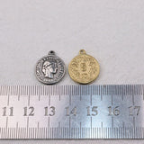 5pcs 15mm Stainless Steel Coin Charms DIY Pendant 2 Colors
