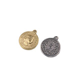 5pcs 15mm Stainless Steel Coin Charms DIY Pendant 2 Colors