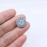 5pcs 15mm Stainless Steel Coin Charms DIY Pendant 2 Colors