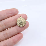 5pcs 15mm Stainless Steel Coin Charms DIY Pendant 2 Colors