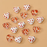 5pcs 16mm Wave Point Heart Lampwork Beads DIY Spacer Glass Beads