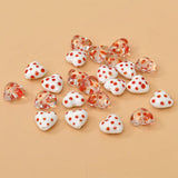 5pcs 16mm Wave Point Heart Lampwork Beads DIY Spacer Glass Beads