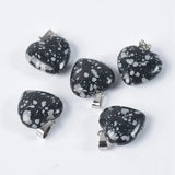 5pcs 16mm Heart Natural Stone Pendants DIY Jewelry Crafts Findings