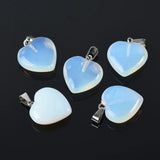 5pcs 16mm Heart Natural Stone Pendants DIY Jewelry Crafts Findings