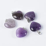 5pcs 16mm Heart Natural Stone Pendants DIY Jewelry Crafts Findings