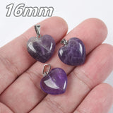 5pcs 16mm Heart Natural Stone Pendants DIY Jewelry Crafts Findings