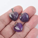 5pcs 16mm Heart Natural Stone Pendants DIY Jewelry Crafts Findings