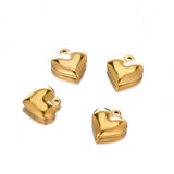 5pcs 16mm Stainless Steel Heart Pendant Charms DIY Jewelry Findings
