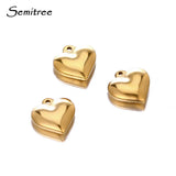 5pcs 16mm Stainless Steel Heart Pendant Charms DIY Jewelry Findings
