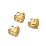 5pcs 16mm Stainless Steel Heart Pendant Charms DIY Jewelry Findings