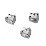 5pcs 16mm Stainless Steel Heart Pendant Charms DIY Jewelry Findings