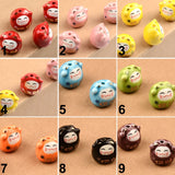 5pcs 16x15.5mm Colorful Lucky Cat Ceramic Beads for Jewelry Making