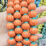 5pcs Pumpkin Ceramic Beads, DIY Jewelry Making Spacer Bead