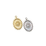 5pcs Stainless Steel Oval Star Charms Pendant DIY Jewelry 2 Colors