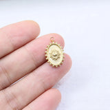 5pcs Stainless Steel Oval Star Charms Pendant DIY Jewelry 2 Colors